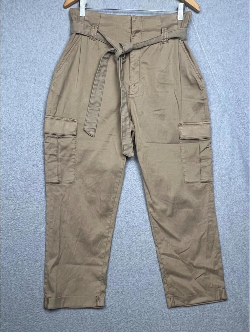White House Black Market Women's Cargo Pants Ankle High Rise 8 Modern Tapered